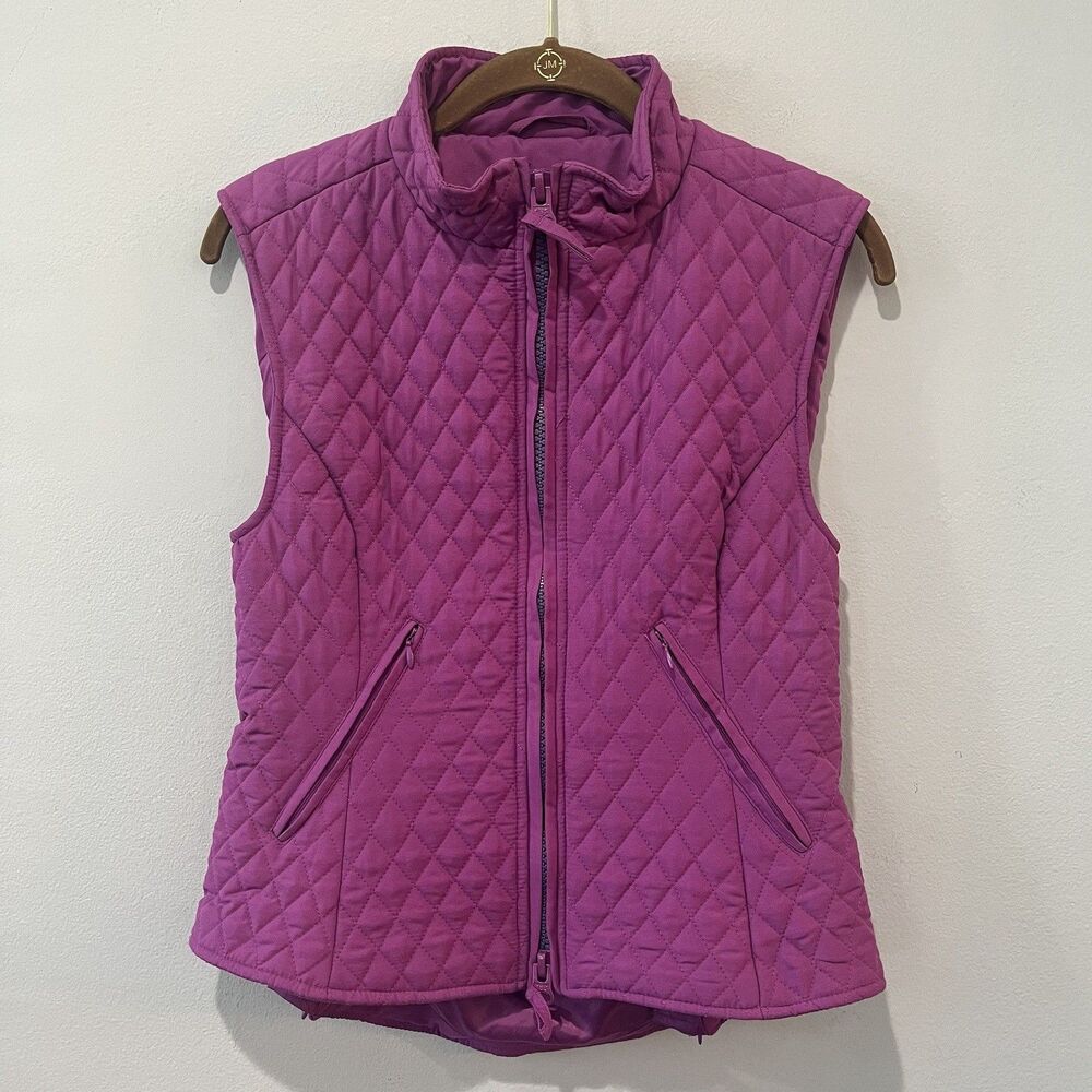 Shires Vest Women’s XS Purple Quilted Bodywarmer Gillet Equestrian Wear Full Zip